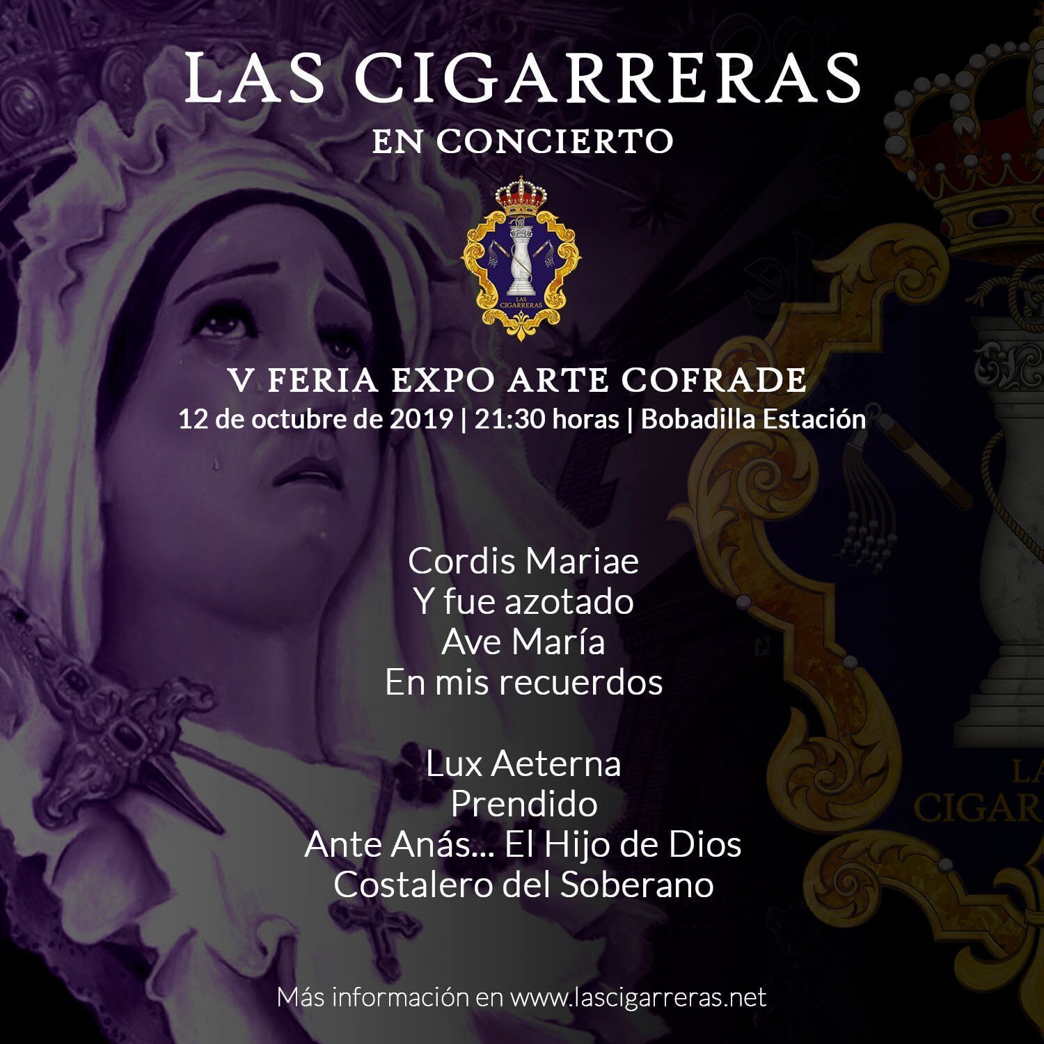Repertorio del Concierto de Las Cigarreras en Expo Arte Cofrade 2019