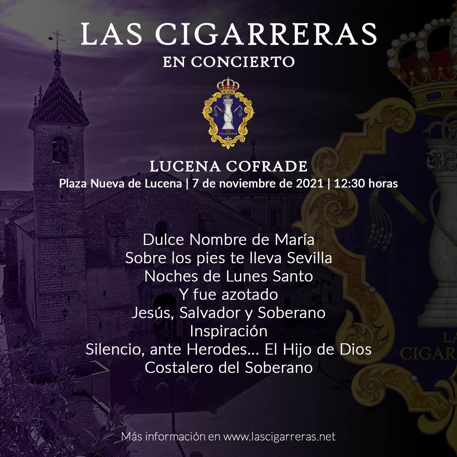 Programa del concierto de Las Cigarreras en Lucena 2021