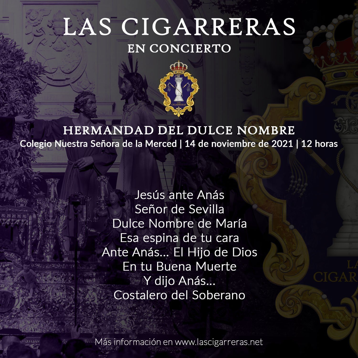 Programa del concierto de Las Cigarreras en el Dulce Nombre 2021