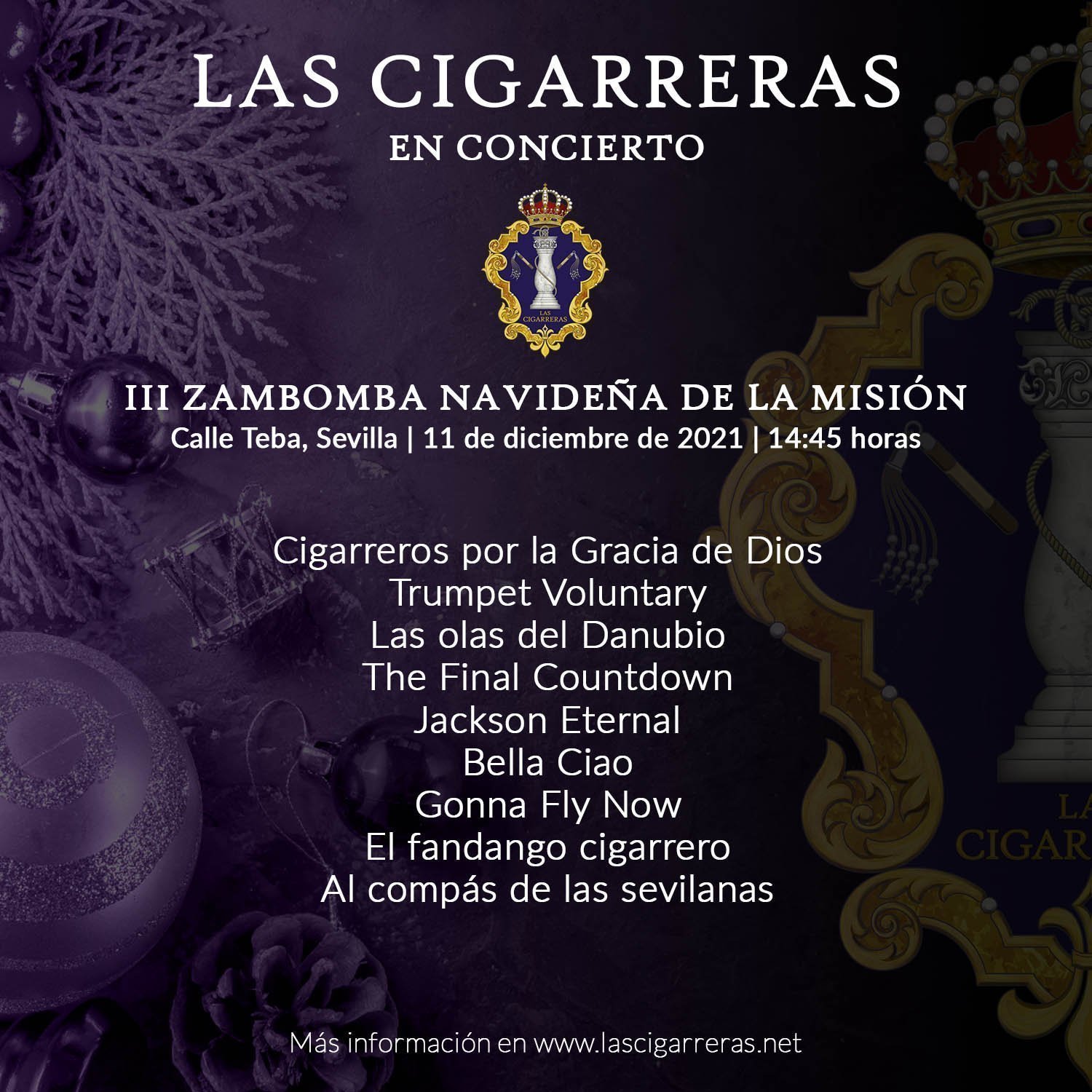 Programa del concierto de Las Cigarreras en La Misión 2021