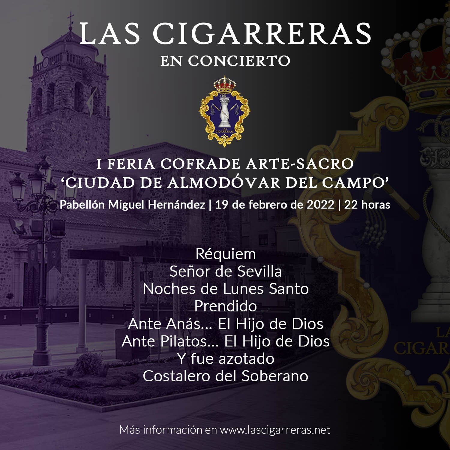 Programa del concierto de Las Cigarreras en Almodóvar del Campo 2022