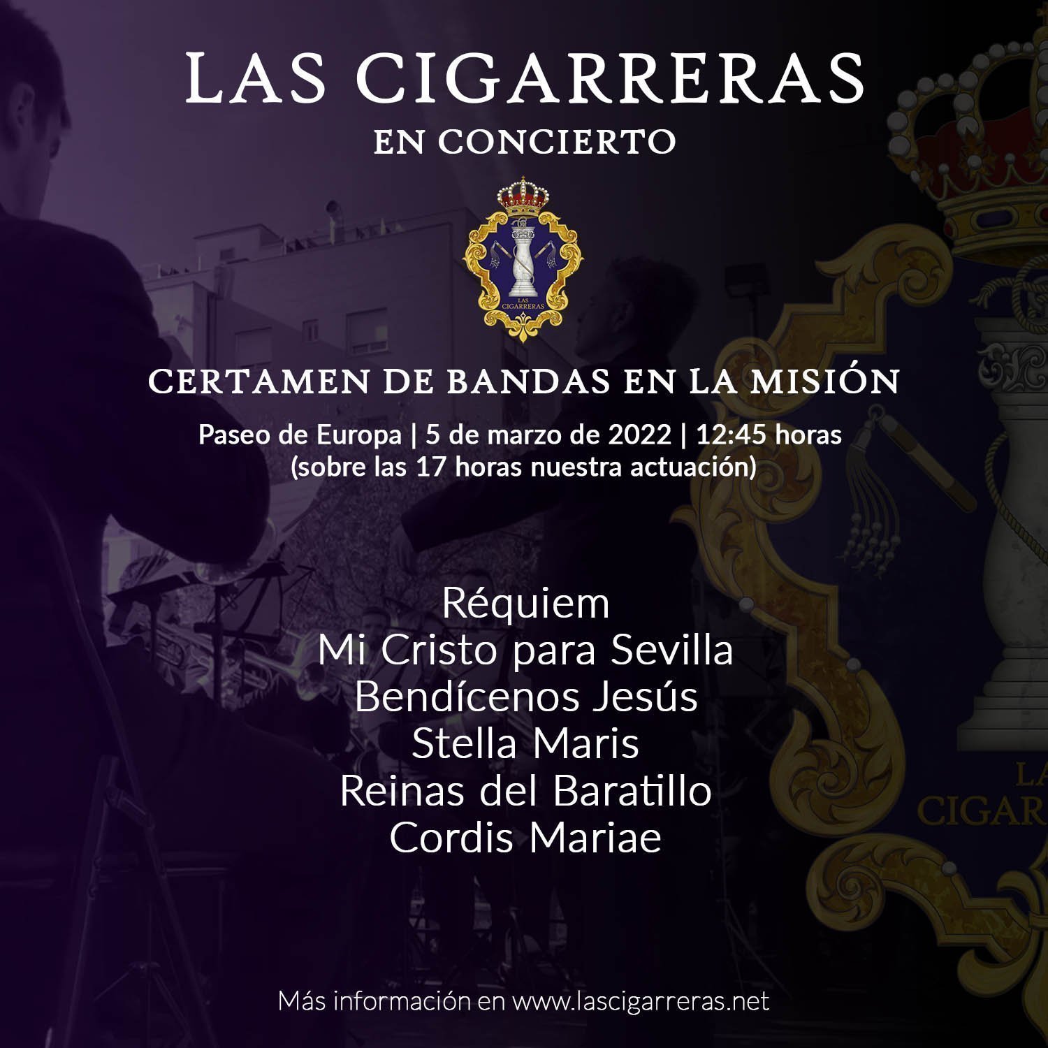 Programa del concierto de Las Cigarreras en la Misión 2022