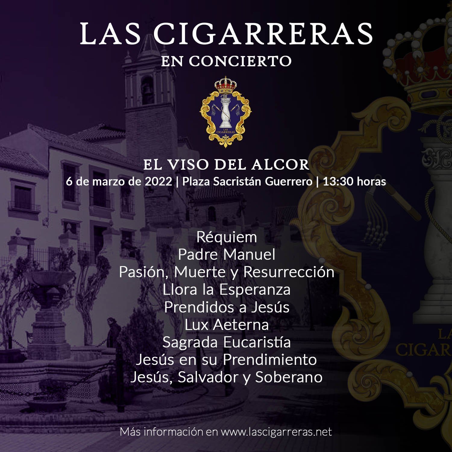 Programa del concierto de Las Cigarreras en El Viso del Alcor 2022
