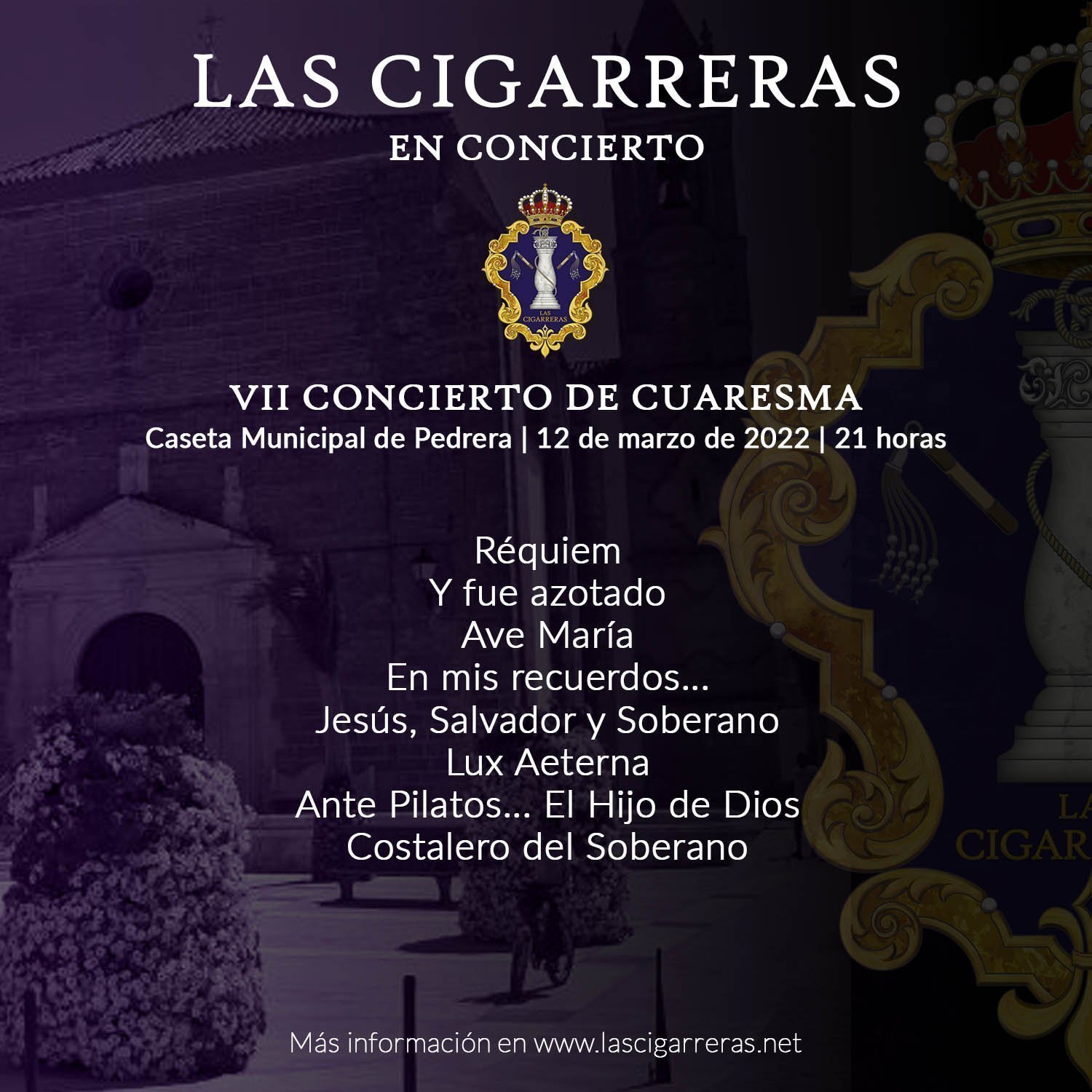 Programa del concierto de Las Cigarreras en Pedrera 2022