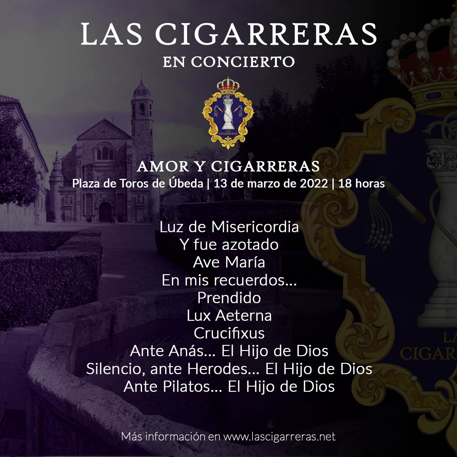 Programa del concierto de Las Cigarreras en Úbeda 2022