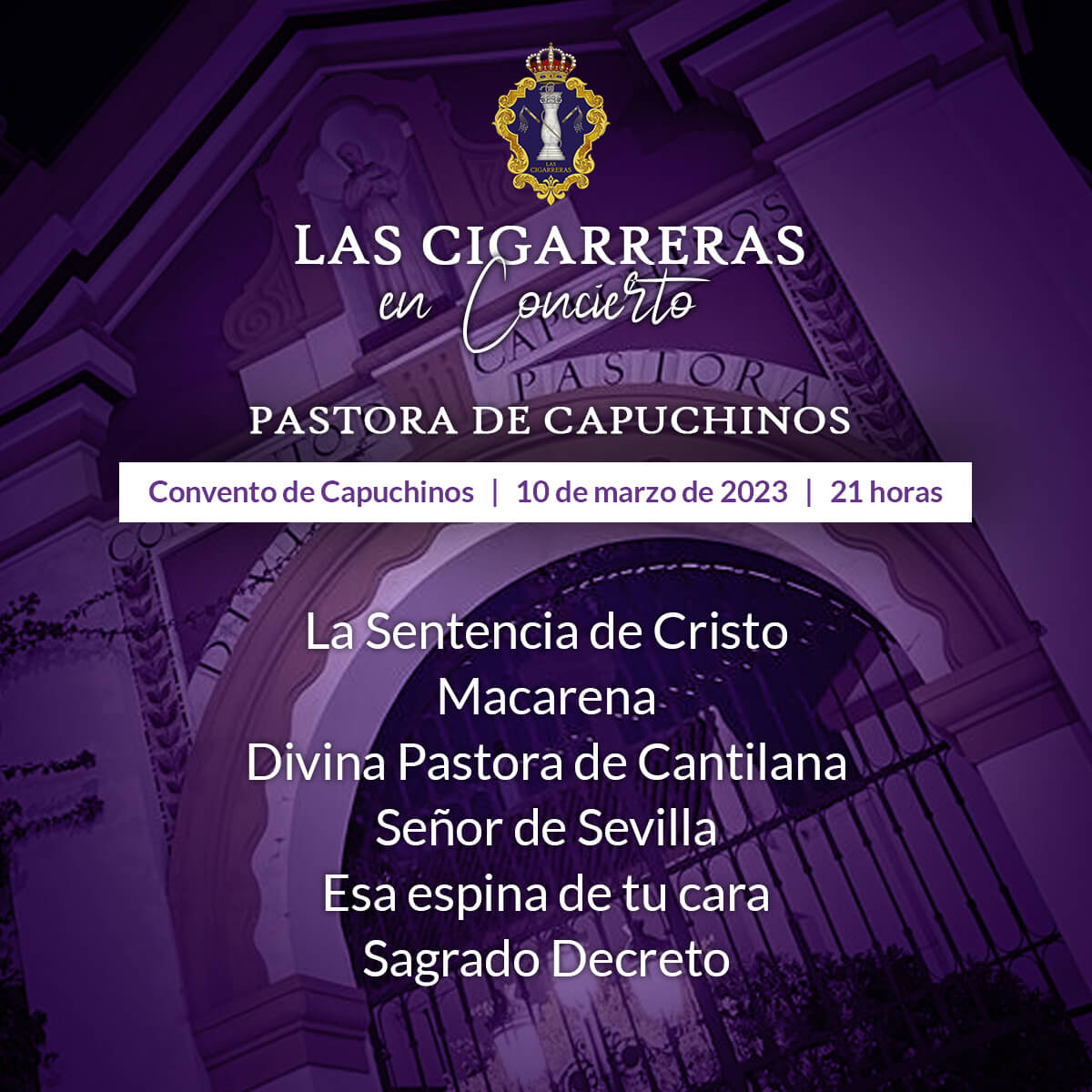 Programa del concierto de Las Cigarreras en Capuchinos 2023