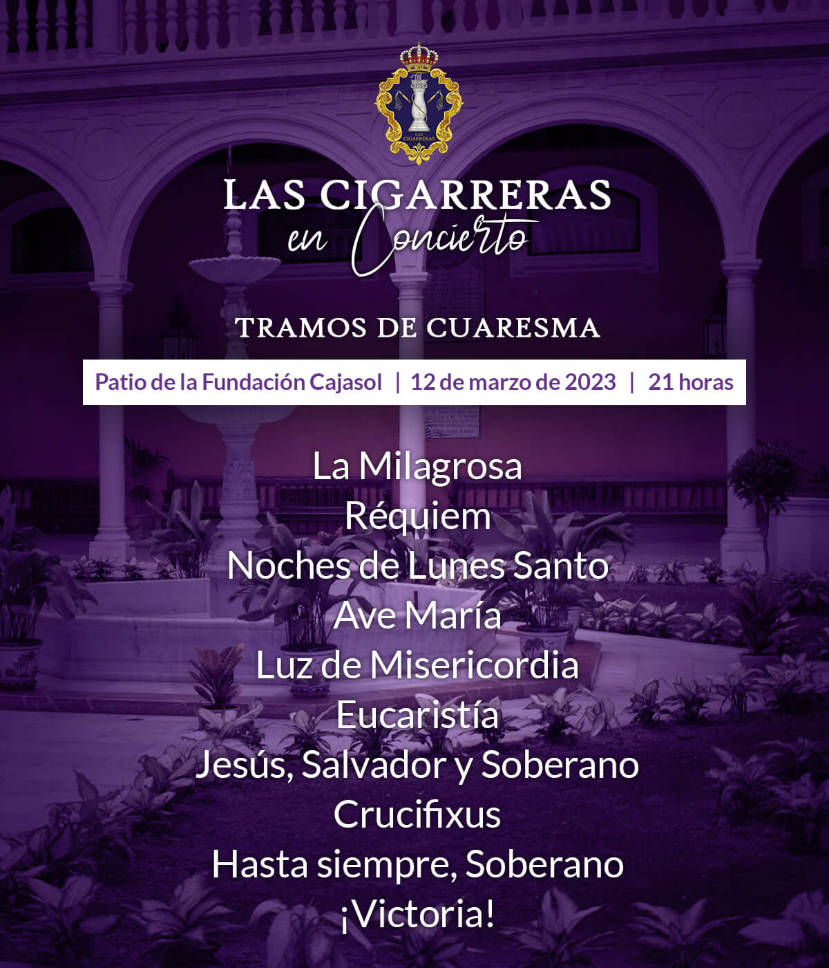 Programa del concierto de Las Cigarreras en la Fundación Cajasol 2023