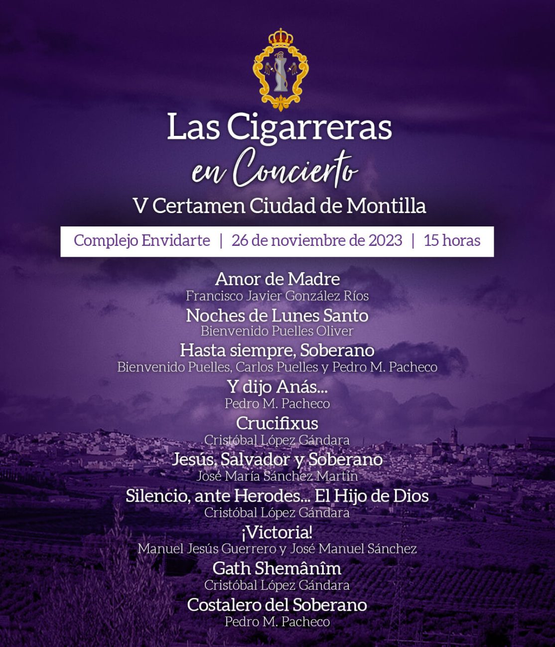 Programa del concierto de Las Cigarreras en Montilla 2023