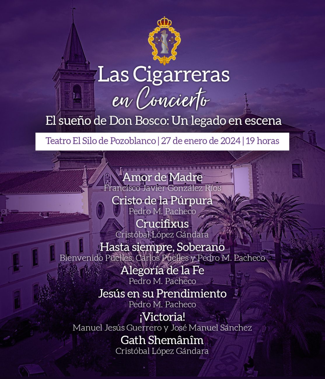 Programa del concierto de Las Cigarreras en Pozoblanco 2024.