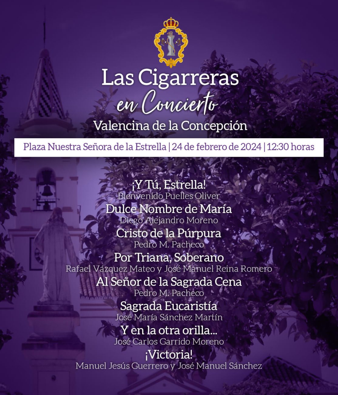 Programa del concierto de Las Cigarreras en Valencina de la Concepción 2024