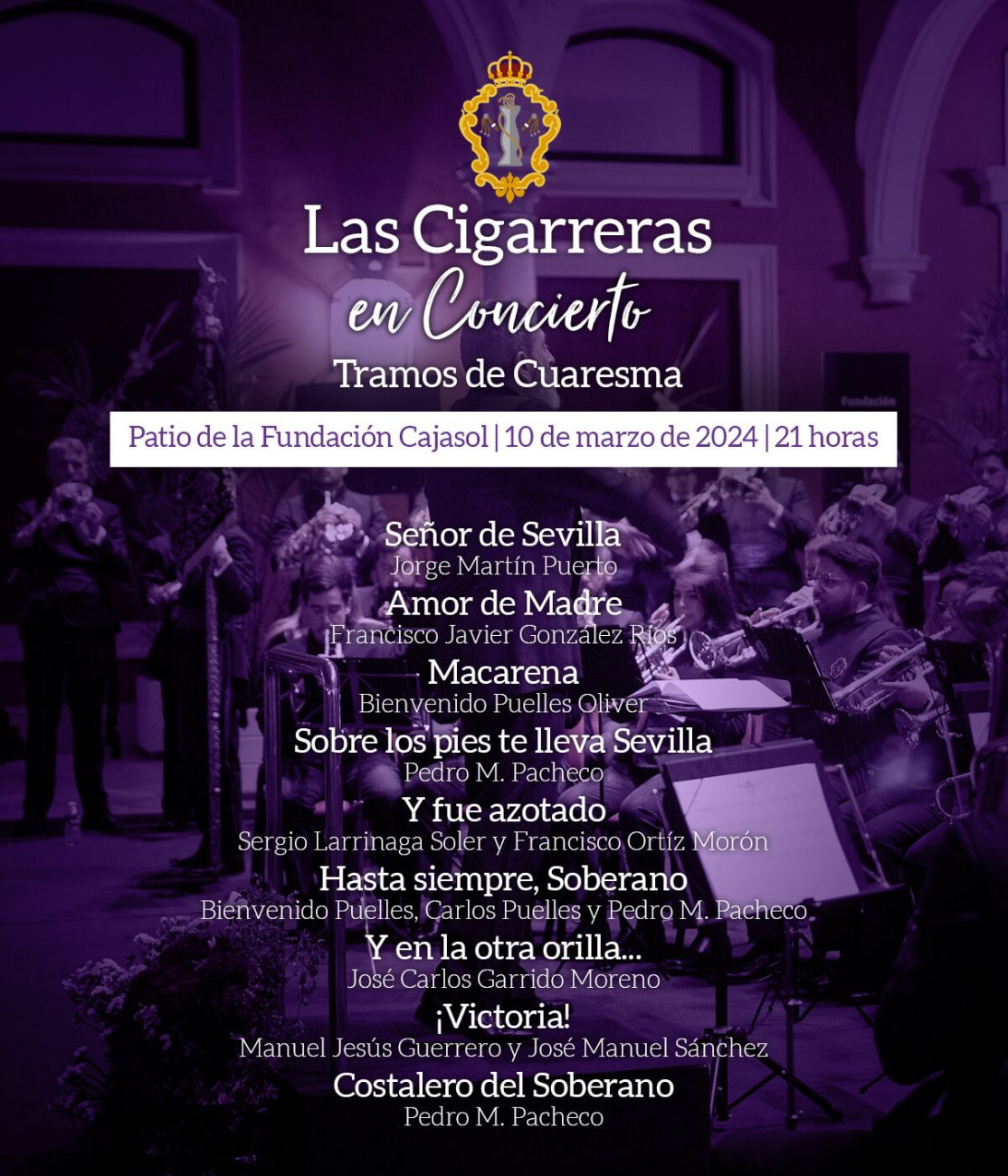 Programa del concierto de Las Cigarreras en la Fundación Cajasol 2024