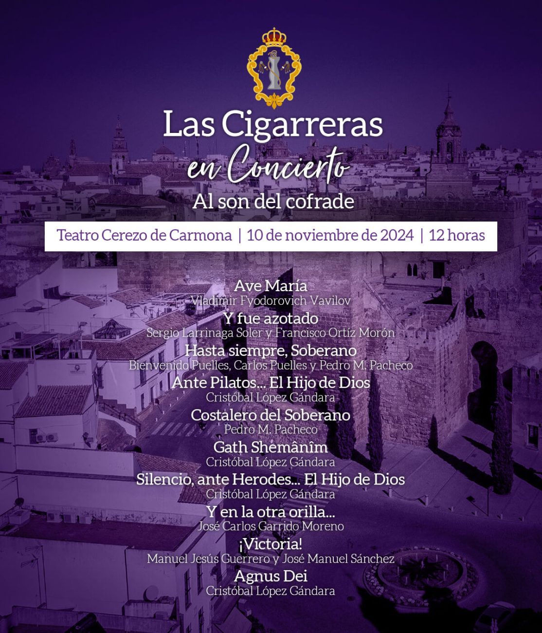 Programa del concierto de Las Cigarreras en Carmona 2024