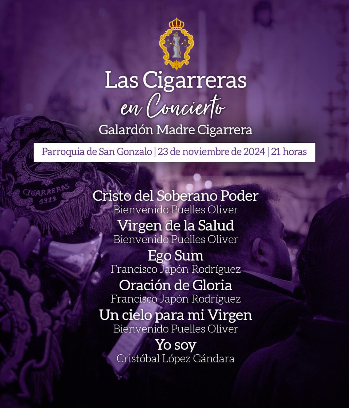 Programa del concierto de Las Cigarreras en San Gonzalo 2024