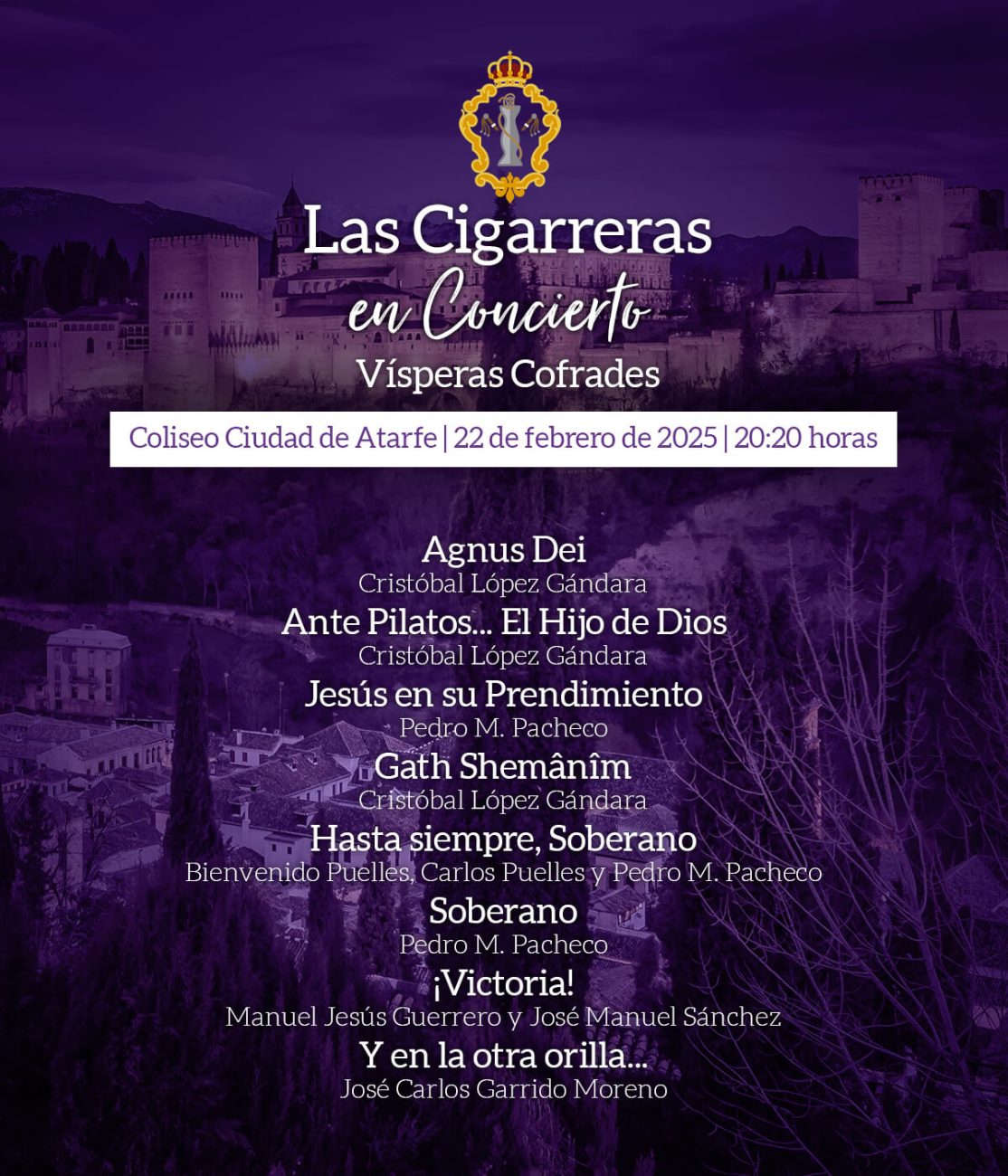 Programa del concierto de Las Cigarreras en Atarfe 2025