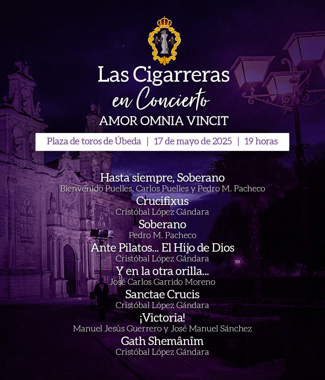 Programa del concierto de Las Cigarreras en Úbeda 2025