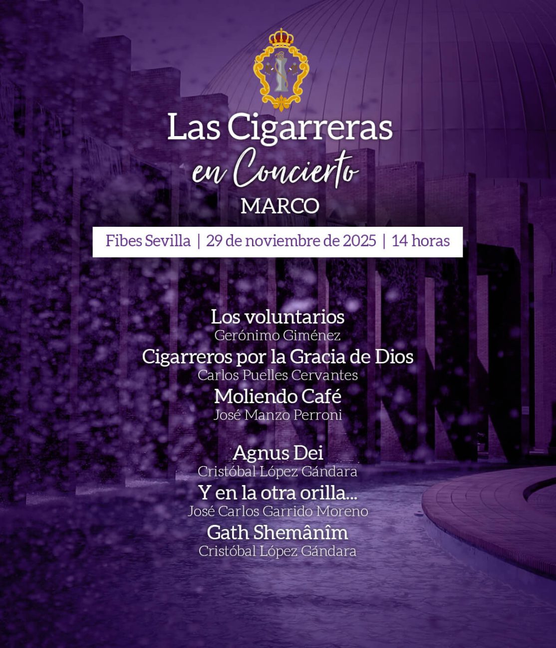 Programa del concierto de Las Cigarreras en MARCO 2025