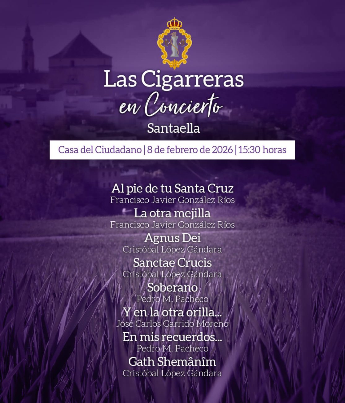 Programa del concierto de Las Cigarreras en Santaella 2026