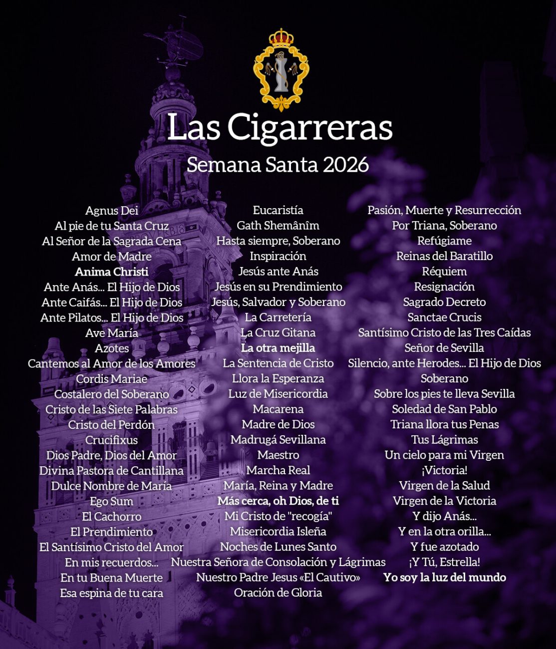 Repertorio de Las Cigarreras en la Semana Santa 2026