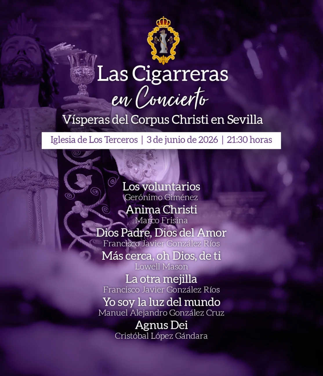 Programa del concierto de Las Cigarreras en la Víspera del Corpus 2026