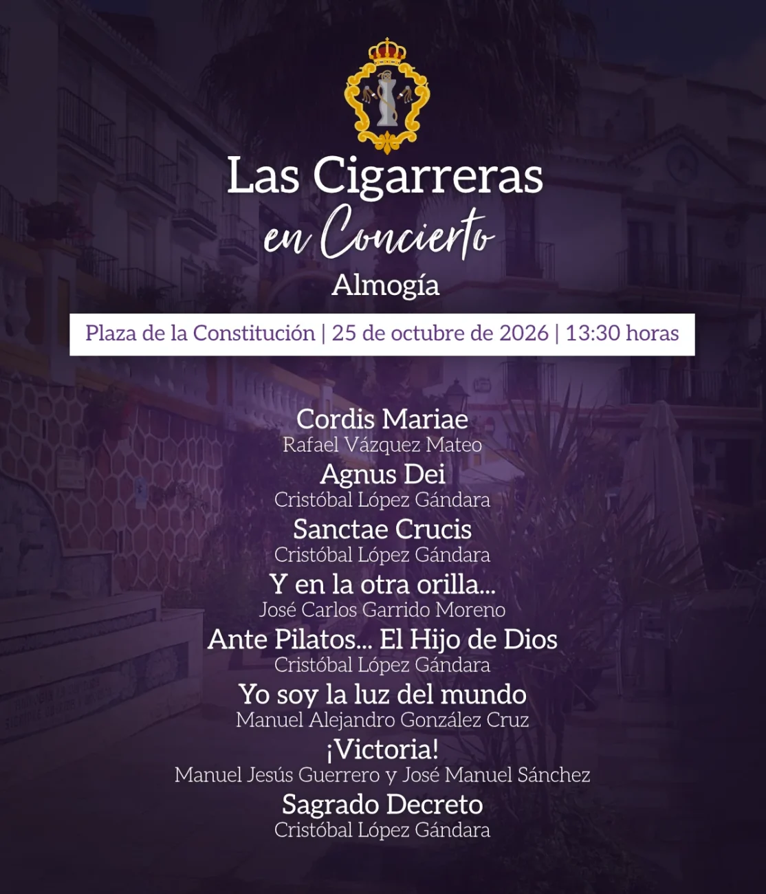 Programa del concierto de Las Cigarreras en Almogía 2026